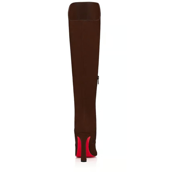 Christian Louboutin Eleonor Botta 100 Arabica Brown OTK Knee High Heel Boot 39.5 - Picture 2 of 12